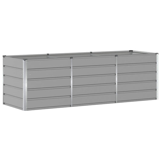 vidaXL Planter Light Grey 240 x 80 x 75 cm Steel