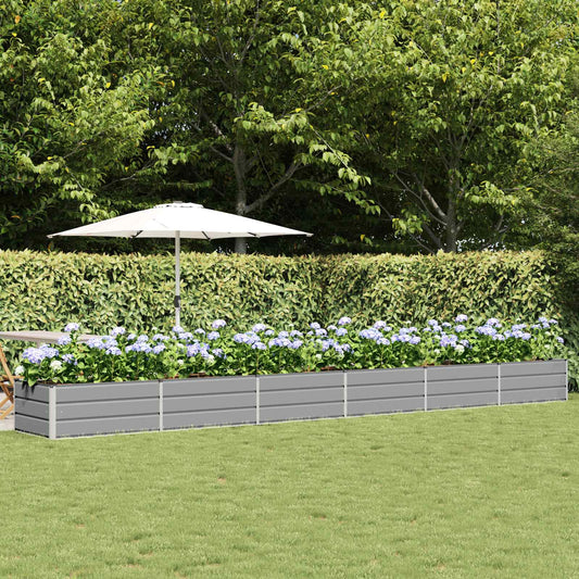 vidaXL Planter Light Grey 600 x 80 x 45 cm Steel