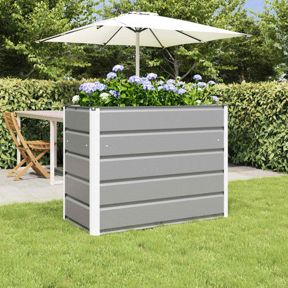 vidaXL Planter Light Grey 100 x 50 x 77 cm Galvanised Steel