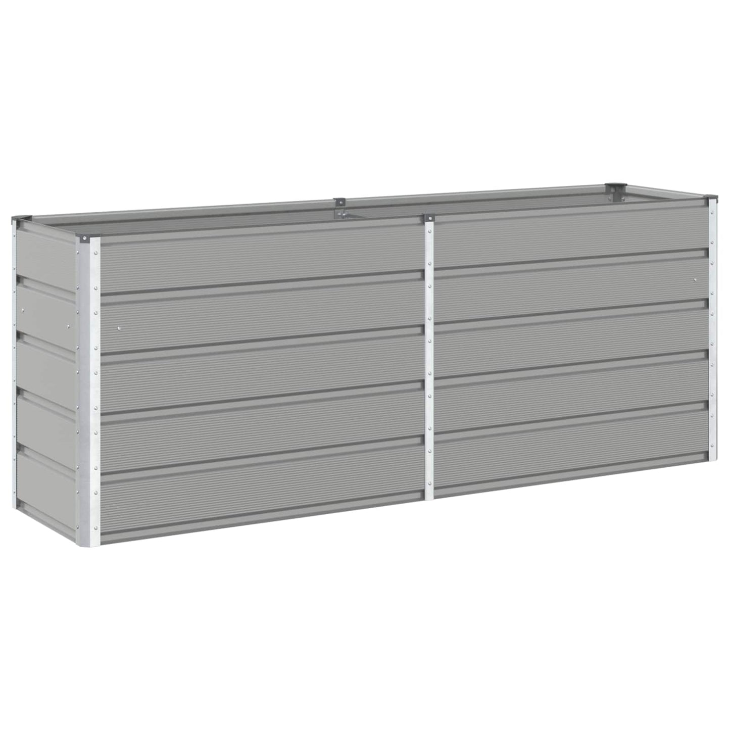 vidaXL Planter Light Grey 195 x 50 x 75 cm Galvanised Steel