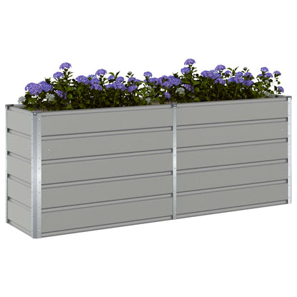 vidaXL Planter Light Grey 195 x 50 x 75 cm Galvanised Steel