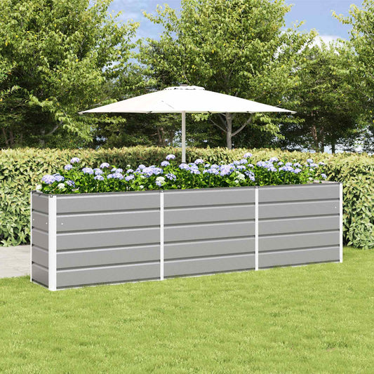 vidaXL Planter Light Grey 290 x 50 x 75 cm Galvanised Steel