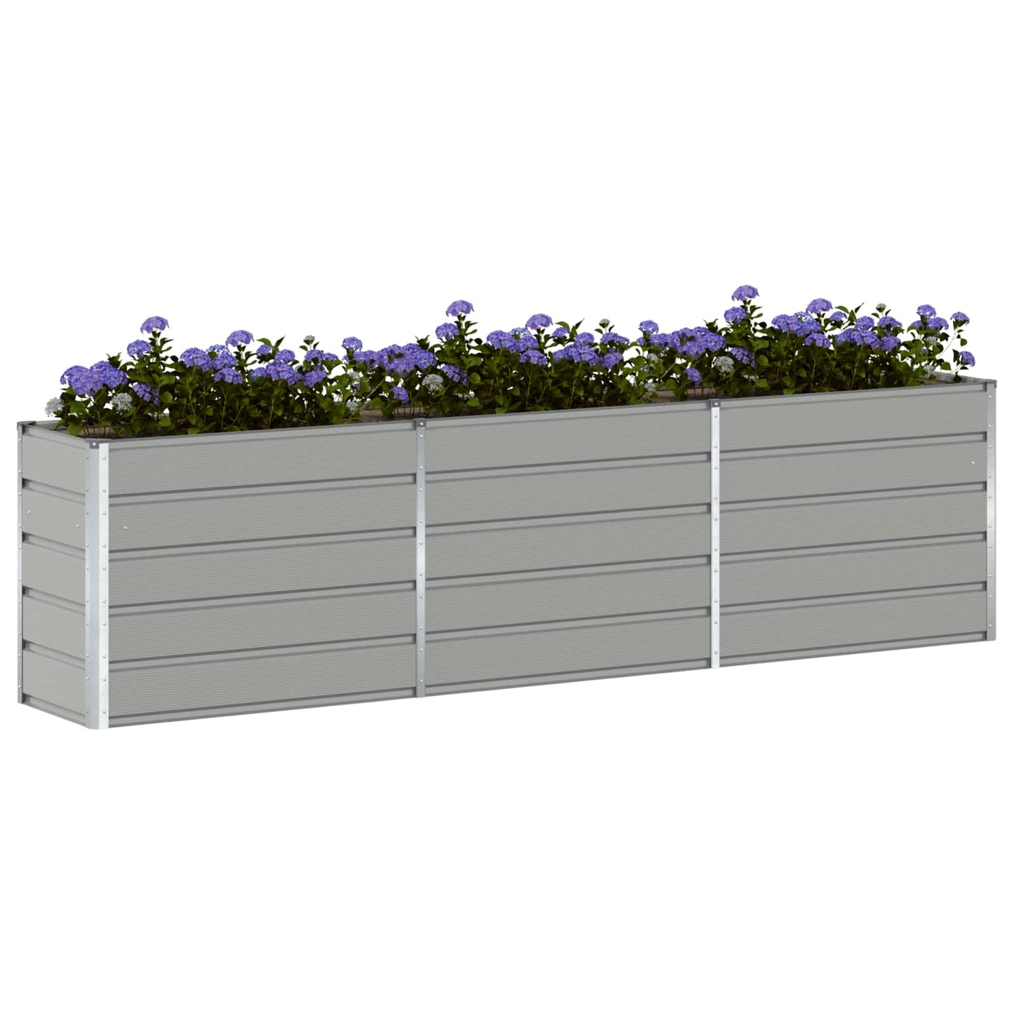 vidaXL Planter Light Grey 290 x 50 x 75 cm Galvanised Steel