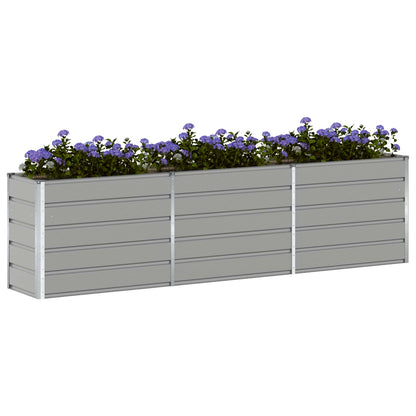 vidaXL Planter Light Grey 290 x 50 x 75 cm Galvanised Steel