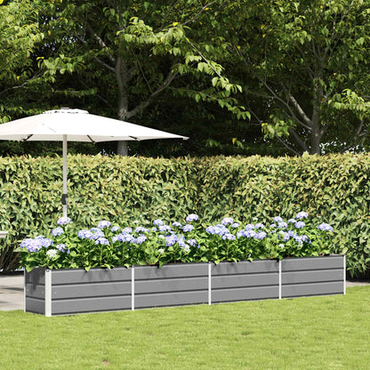 vidaXL Planter Light Grey 385 x 50 x 45 cm Galvanised Steel