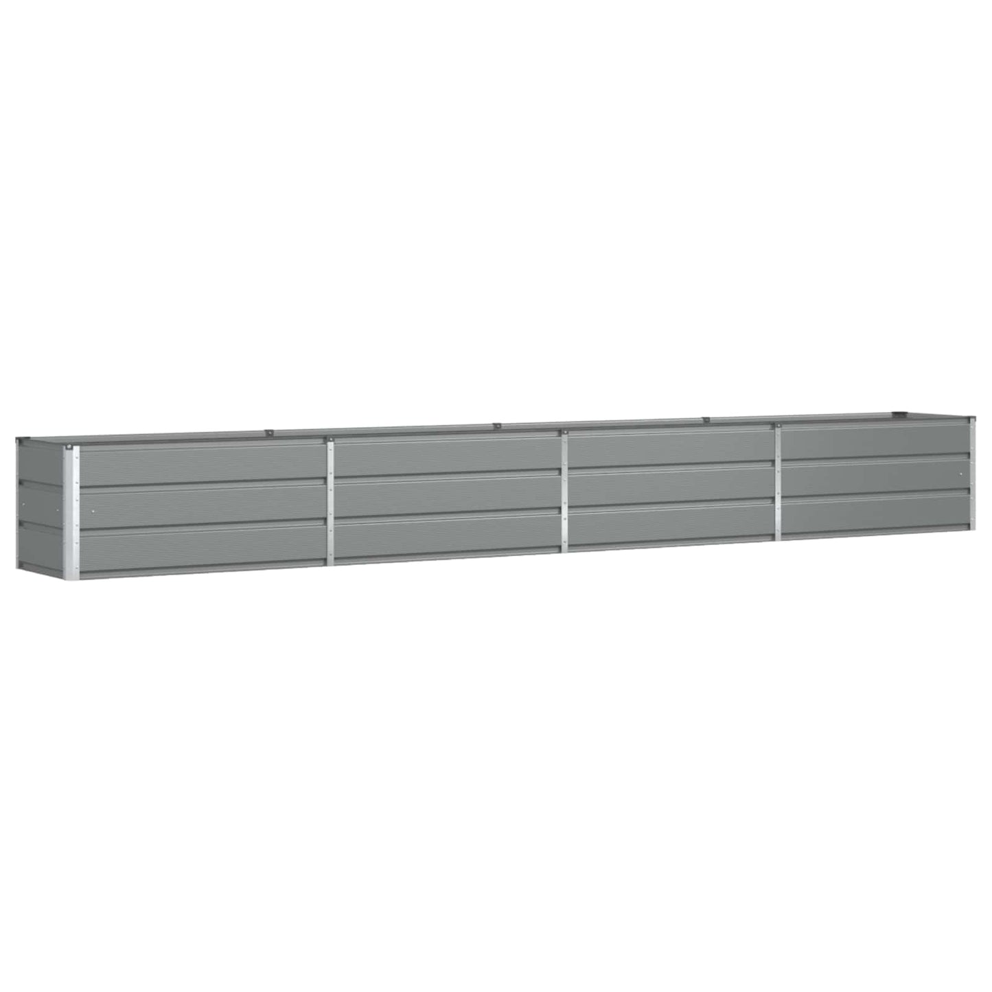 vidaXL Planter Light Grey 385 x 50 x 45 cm Galvanised Steel