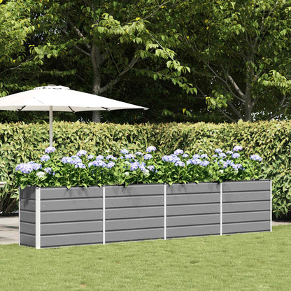 vidaXL Planter Light Grey 385 x 50 x 75 cm Galvanised Steel