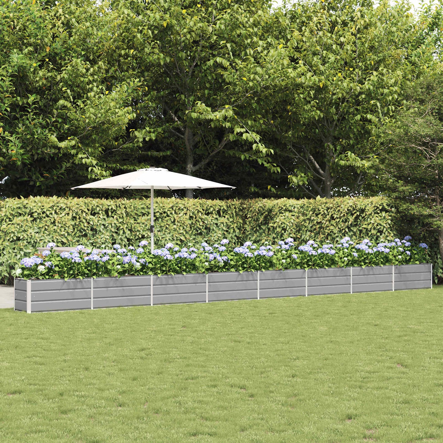 vidaXL Planter Light Grey 770 x 50 x 45 cm Galvanised Steel