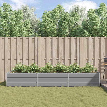 vidaXL Planter Light Grey 290 x 100 x 45 cm Galvanised Steel