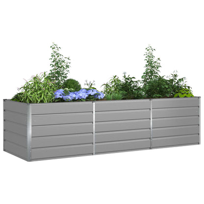 vidaXL Planter Light Grey 290 x 100 x 75 cm Galvanised Steel