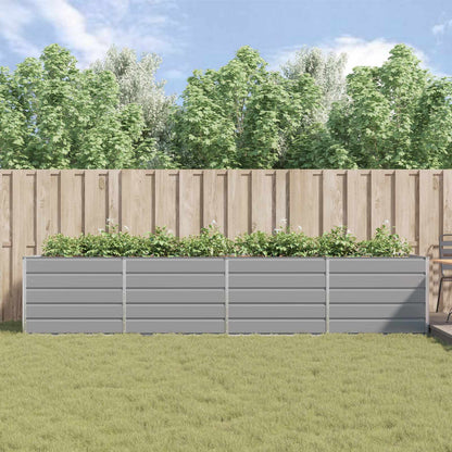 vidaXL Planter Light Grey 385 x 100 x 75 cm Galvanised Steel