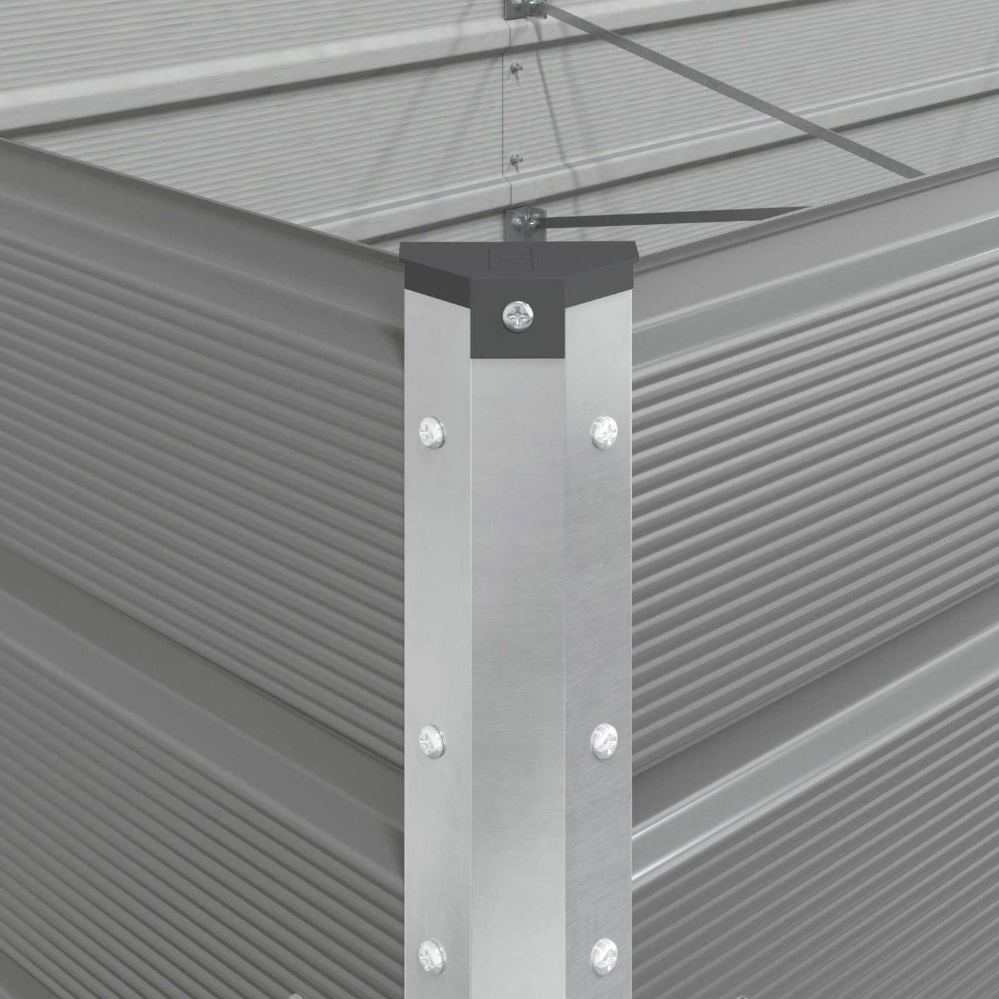 vidaXL Planter Light Grey 480 x 100 x 45 cm Galvanised Steel