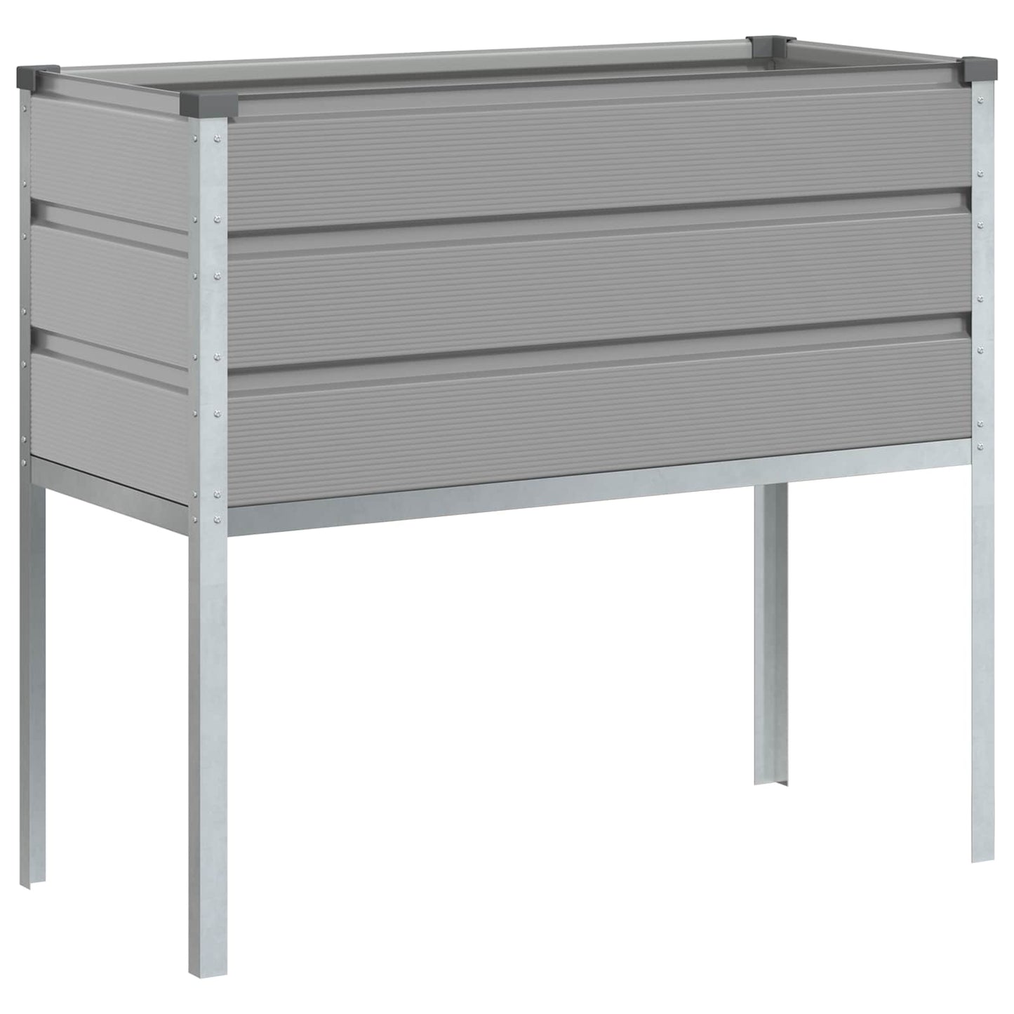 vidaXL Planter Light Grey 100 x 45 x 90 cm Galvanised Steel