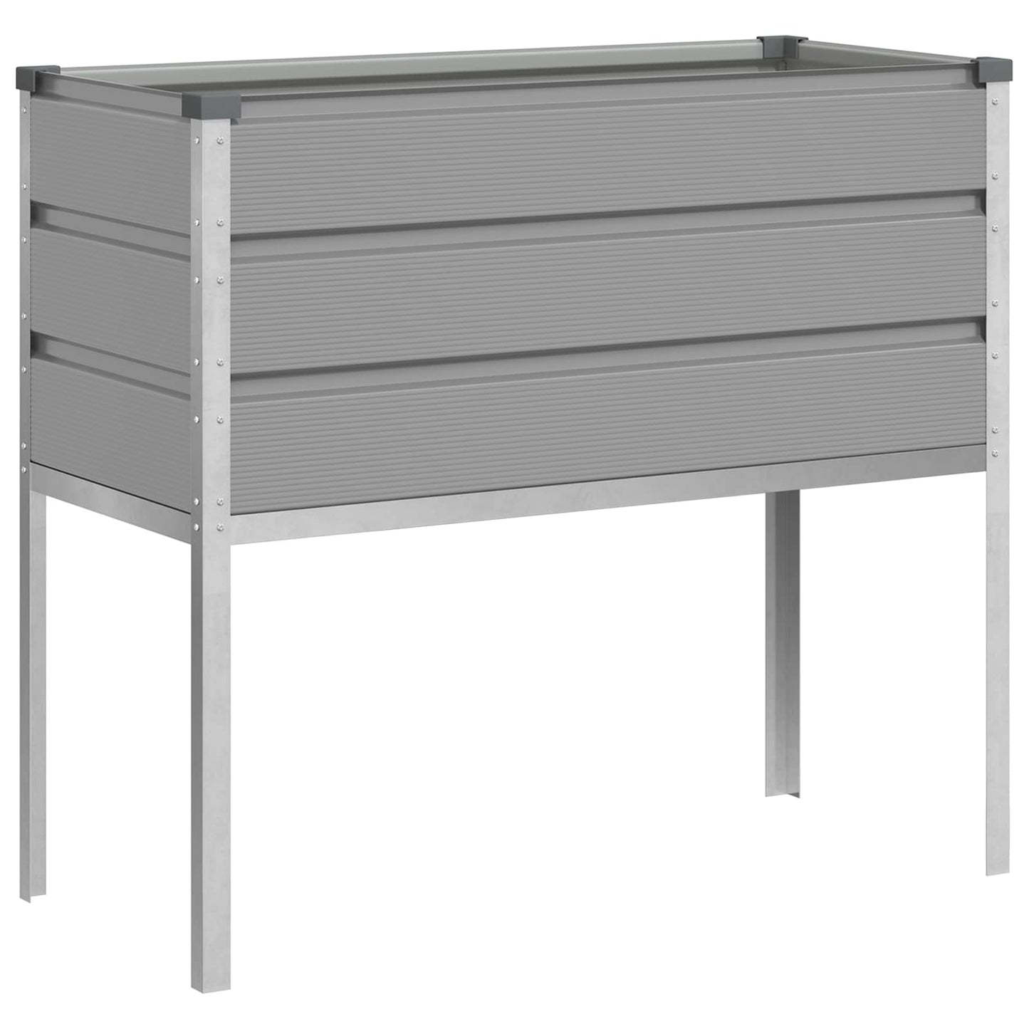 vidaXL Planter Light Grey 100 x 45 x 90 cm Galvanised Steel
