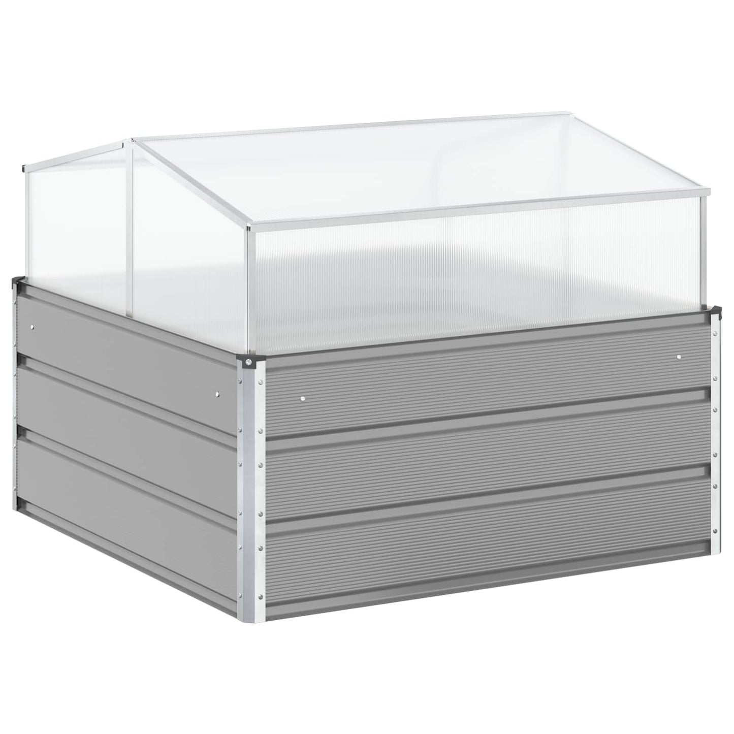 vidaXL Planter Light Grey 100 x 100 x 77 cm Galvanised Steel