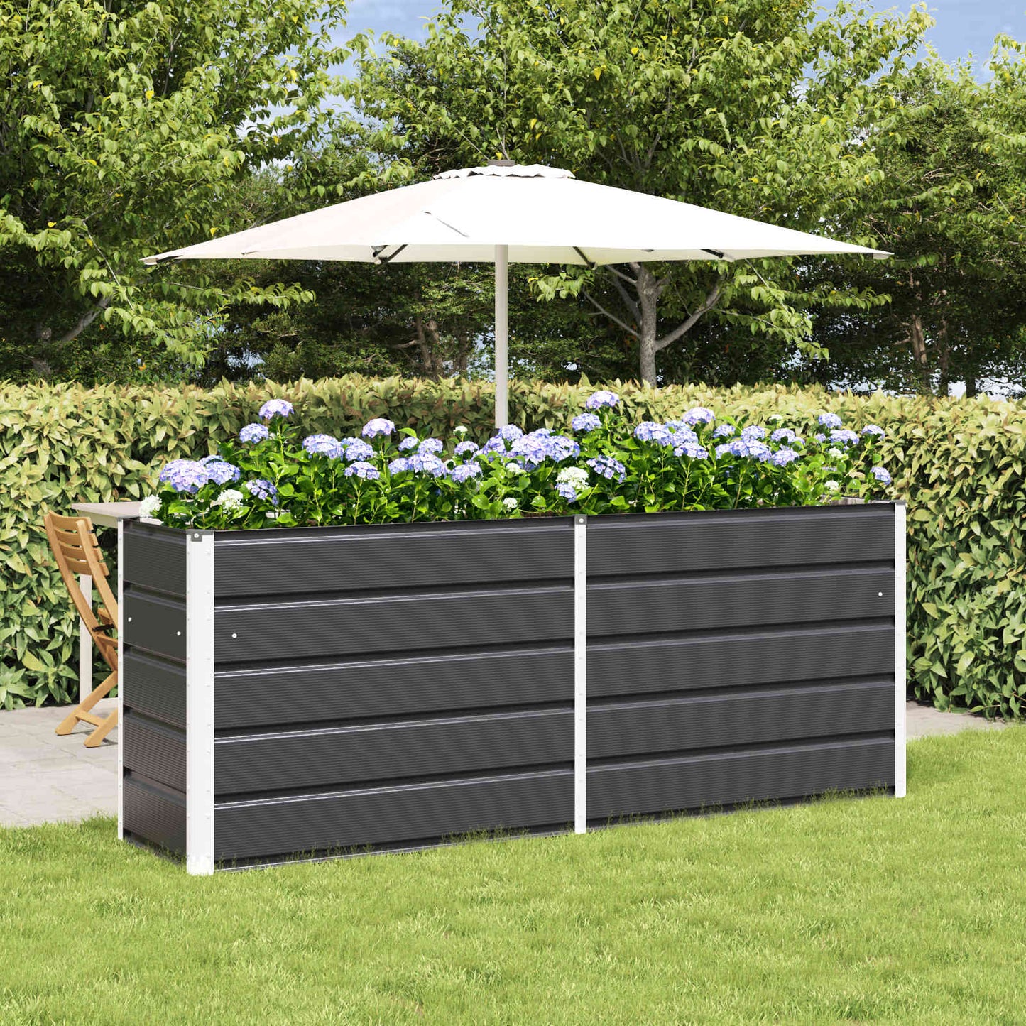 vidaXL Planter Anthracite 195 x 50 x 77 cm Galvanised Steel