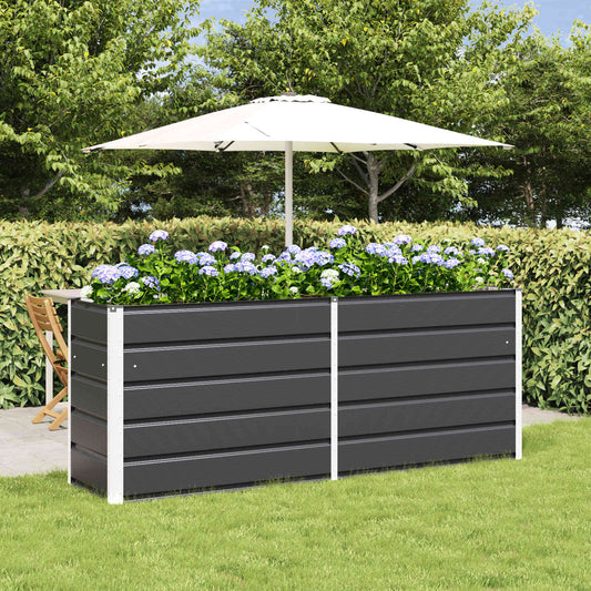 vidaXL Planter Anthracite 195 x 50 x 75 cm Galvanised Steel