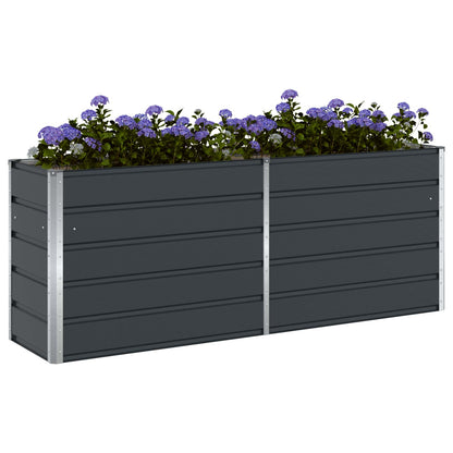 vidaXL Planter Anthracite 195 x 50 x 77 cm Galvanised Steel