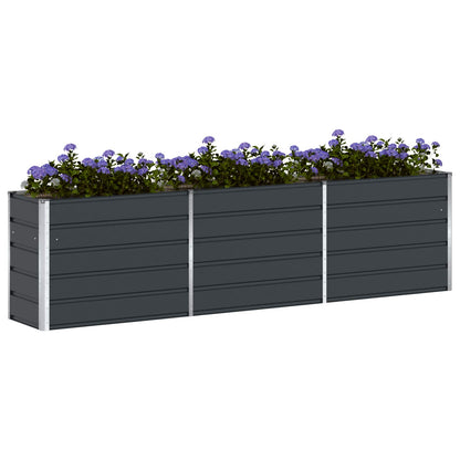 vidaXL Planter Anthracite 290 x 90 x 77 cm Galvanised Steel