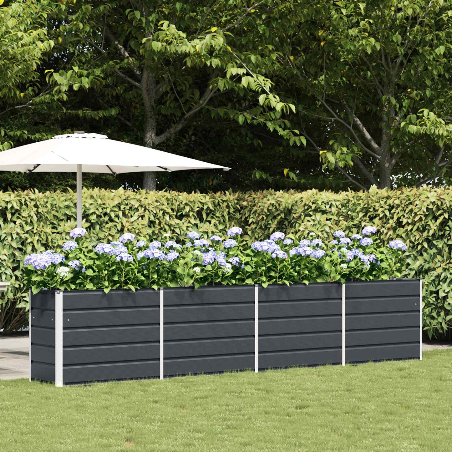 vidaXL Planter Anthracite 385 x 50 x 75 cm Galvanised Steel