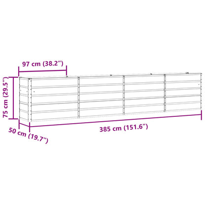 vidaXL Planter Anthracite 385 x 50 x 75 cm Galvanised Steel