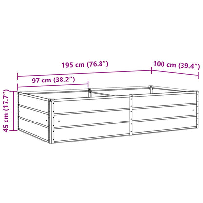 vidaXL Planter Anthracite 195 x 100 x 45 cm Galvanised Steel