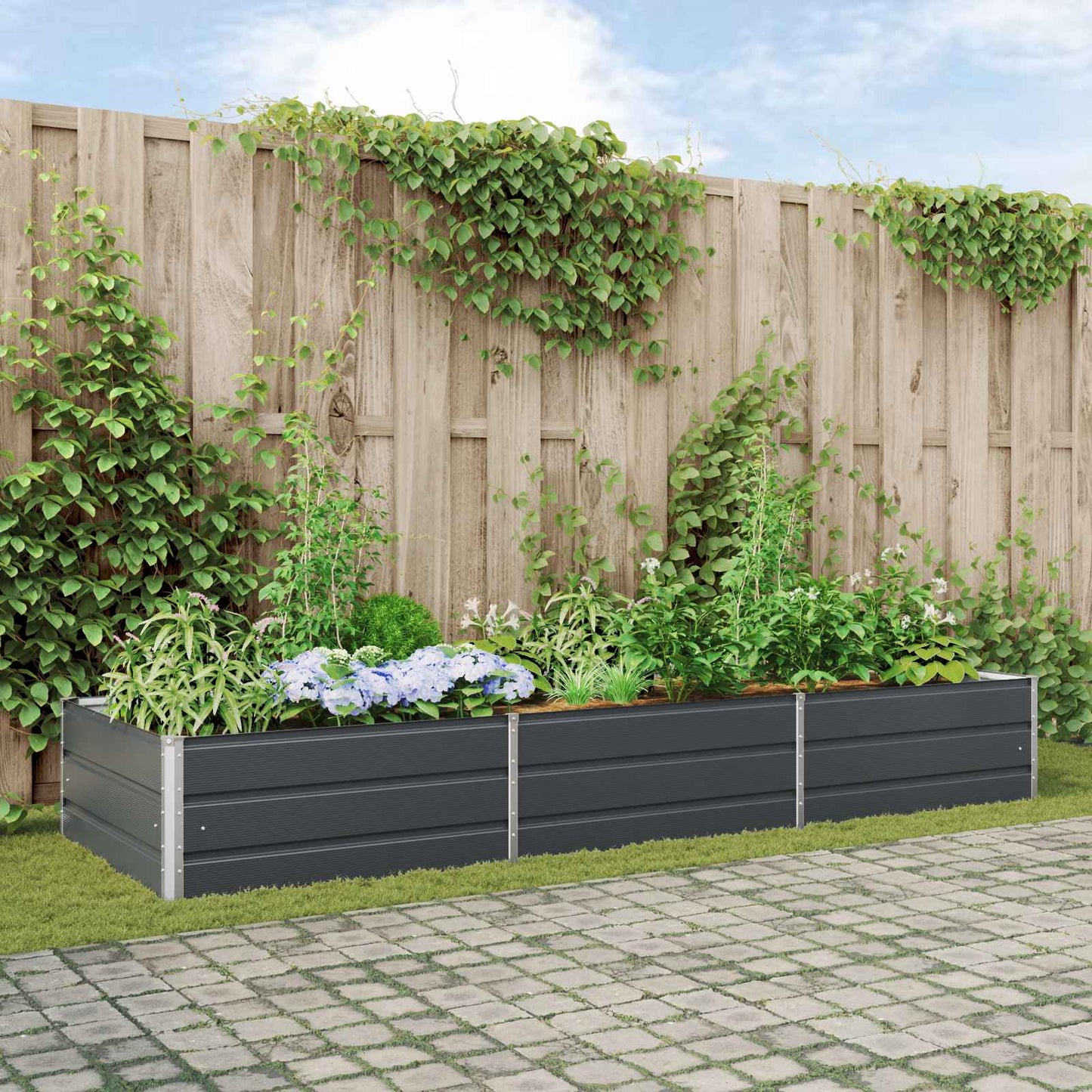 vidaXL Planter Anthracite 290 x 100 x 45 cm Galvanised Steel