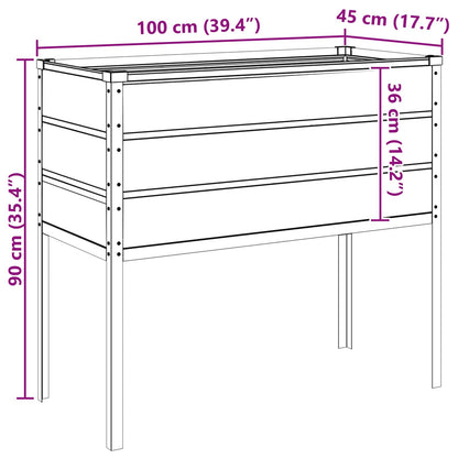 vidaXL Planter Anthracite 100 x 45 x 90 cm Galvanised Steel