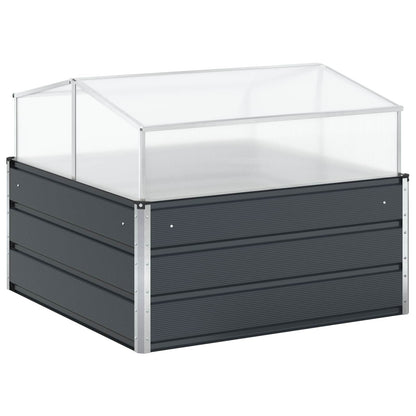 vidaXL Planter Anthracite 100 x 100 x 77 cm Galvanised Steel