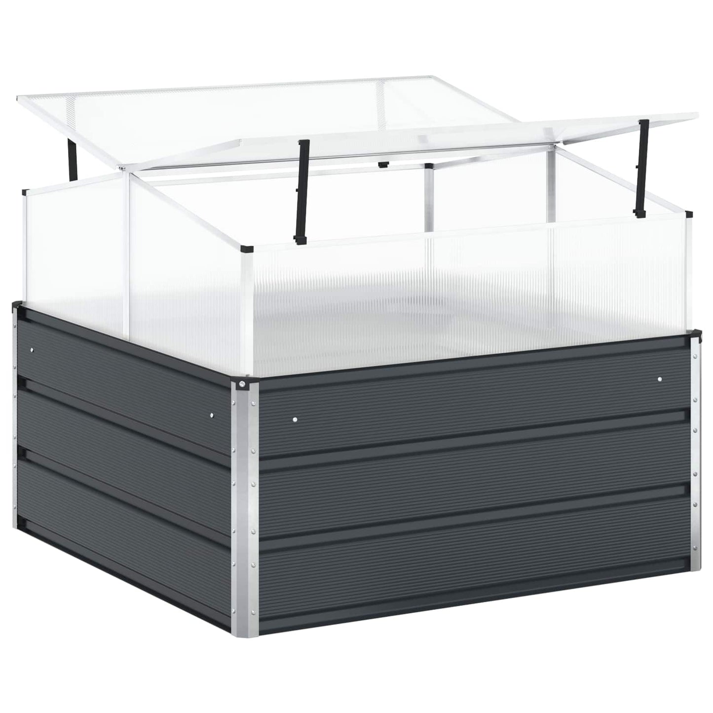 vidaXL Planter Anthracite 100 x 100 x 77 cm Galvanised Steel