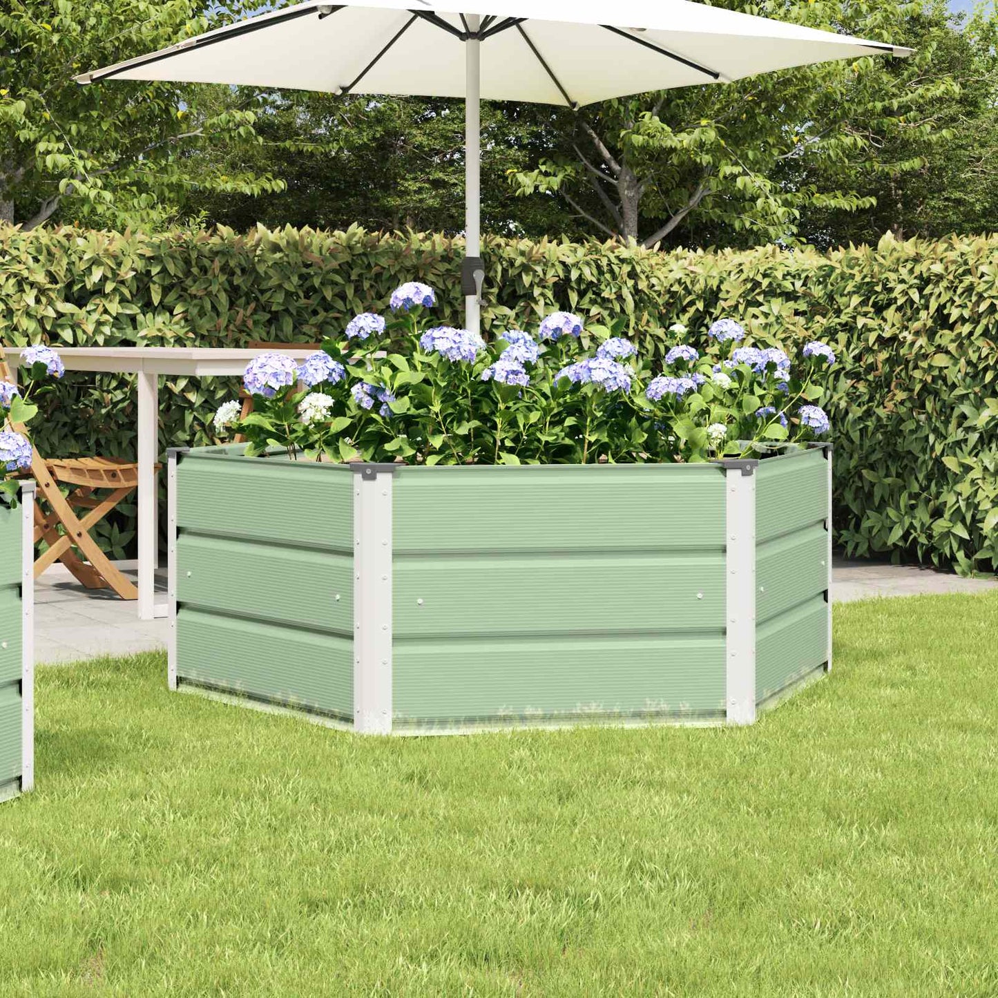 vidaXL Planter Pastel Green 129 x 129 x 45 cm Steel