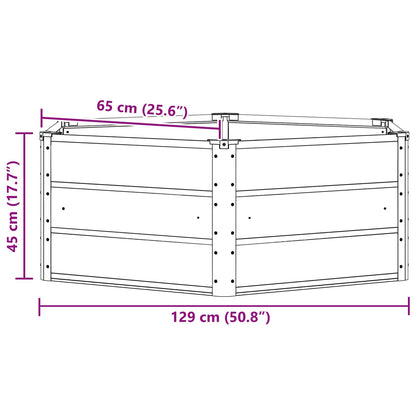 vidaXL Planter Pastel Green 129 x 129 x 45 cm Steel