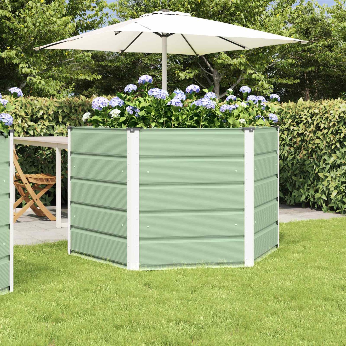 vidaXL Planter Pastel Green 129 x 129 x75 cm Steel