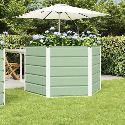vidaXL Planter Pastel Green 129 x 129 x75 cm Steel