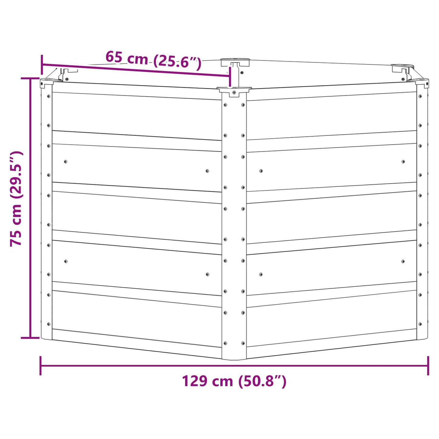 vidaXL Planter Pastel Green 129 x 129 x75 cm Steel