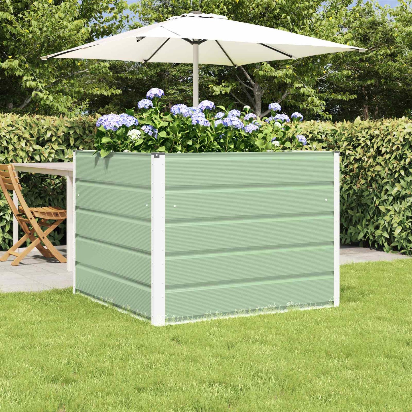 vidaXL Planter Pastel Green 100 x 100 x 75 cm Steel