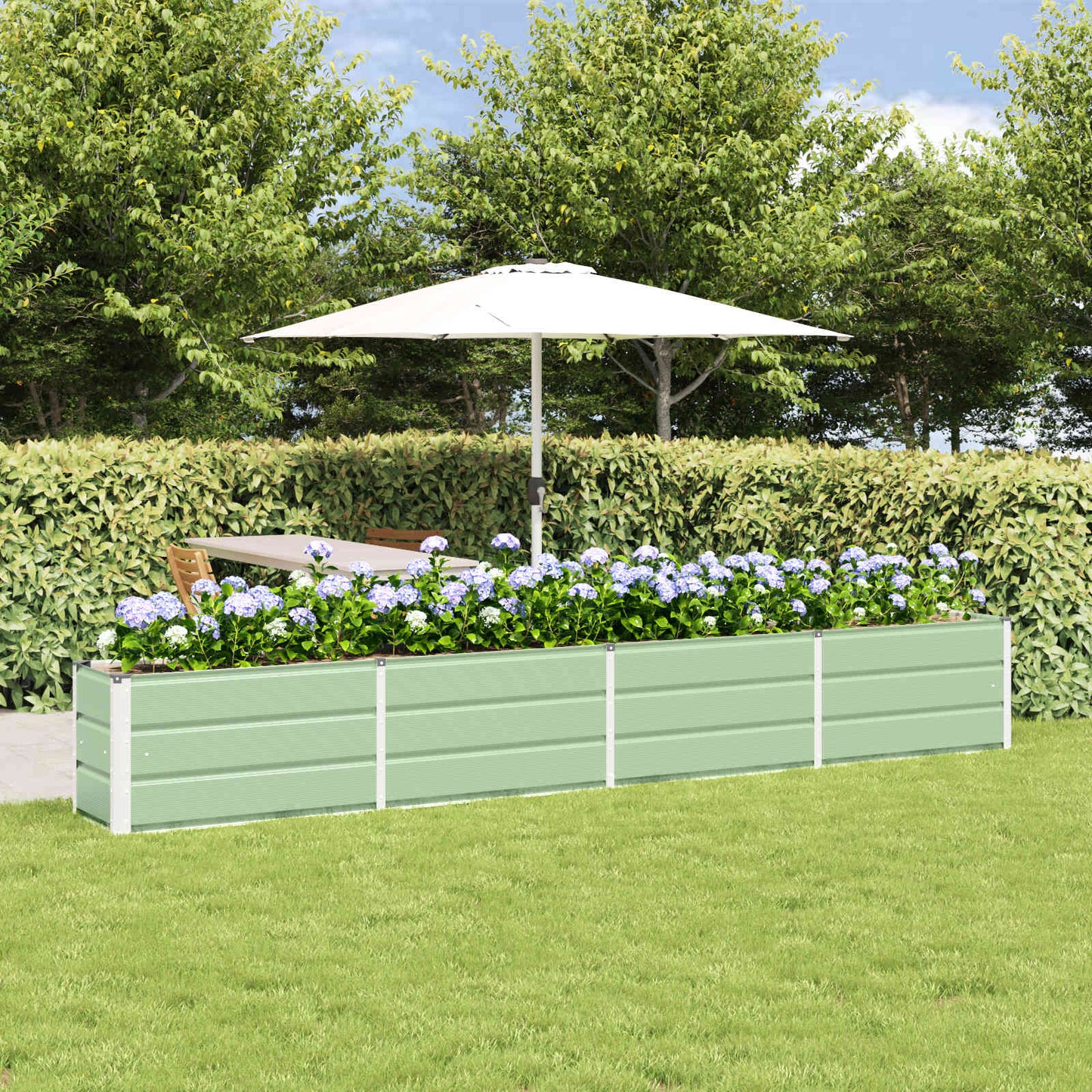 vidaXL Planter Green 320 x 40 x 45 cm Steel