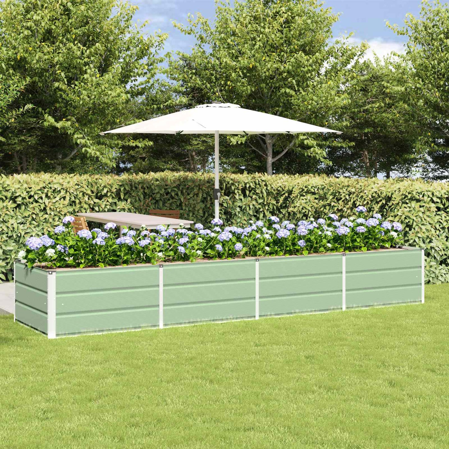 vidaXL Planter Green 320 x 80 x 45 cm Steel