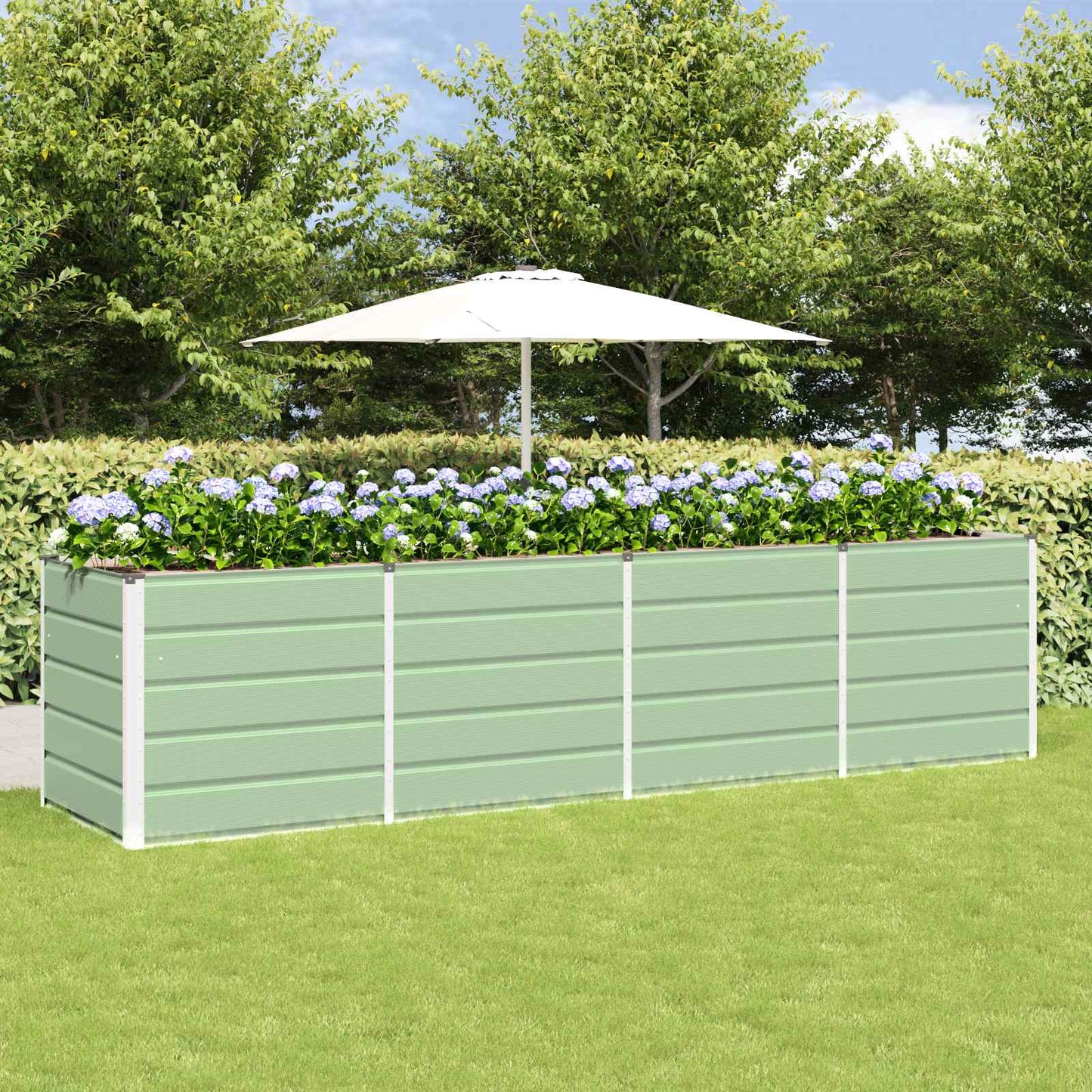 vidaXL Planter Green 320 x 80 x 75 cm Steel