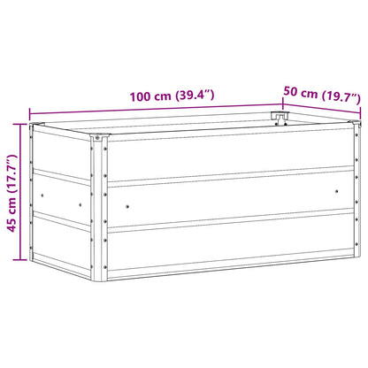vidaXL Planter Pastel Green 100 x 50 x 45 cm Galvanised Steel