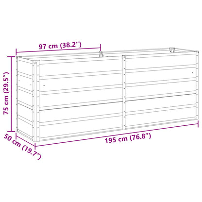 vidaXL Planter Pastel Green 195 x 50 x 77 cm Galvanised Steel
