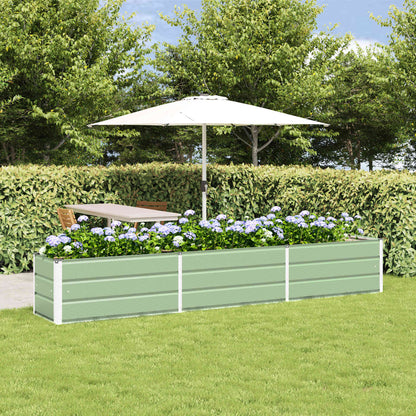 vidaXL Planter Pastel Green 290 x 50 x 45 cm Galvanised Steel