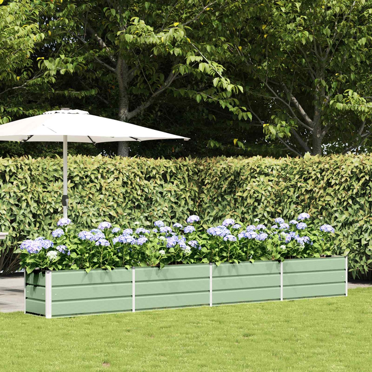 vidaXL Planter Pastel Green 385 x 50 x 45 cm Galvanised Steel