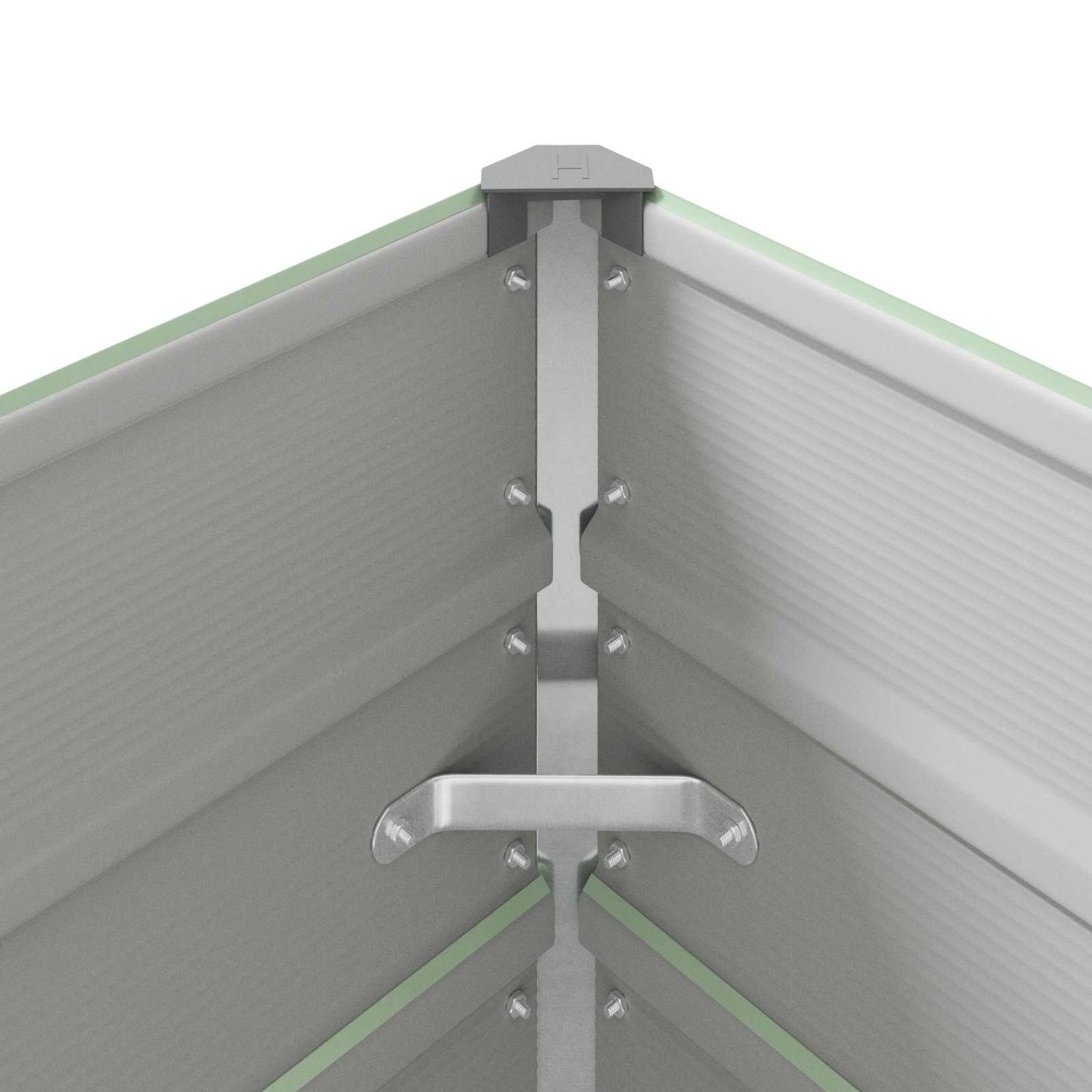 vidaXL Planter Pastel Green 195 x 100 x 45 cm Galvanised Steel