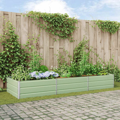 vidaXL Planter Pastel Green 290 x 100 x 45 cm Galvanised Steel