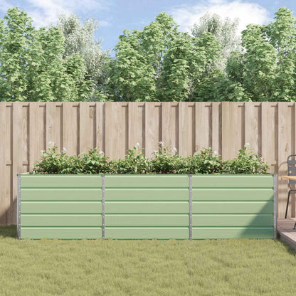 vidaXL Planter Pastel Green 290 x 100 x 75 cm Galvanised Steel