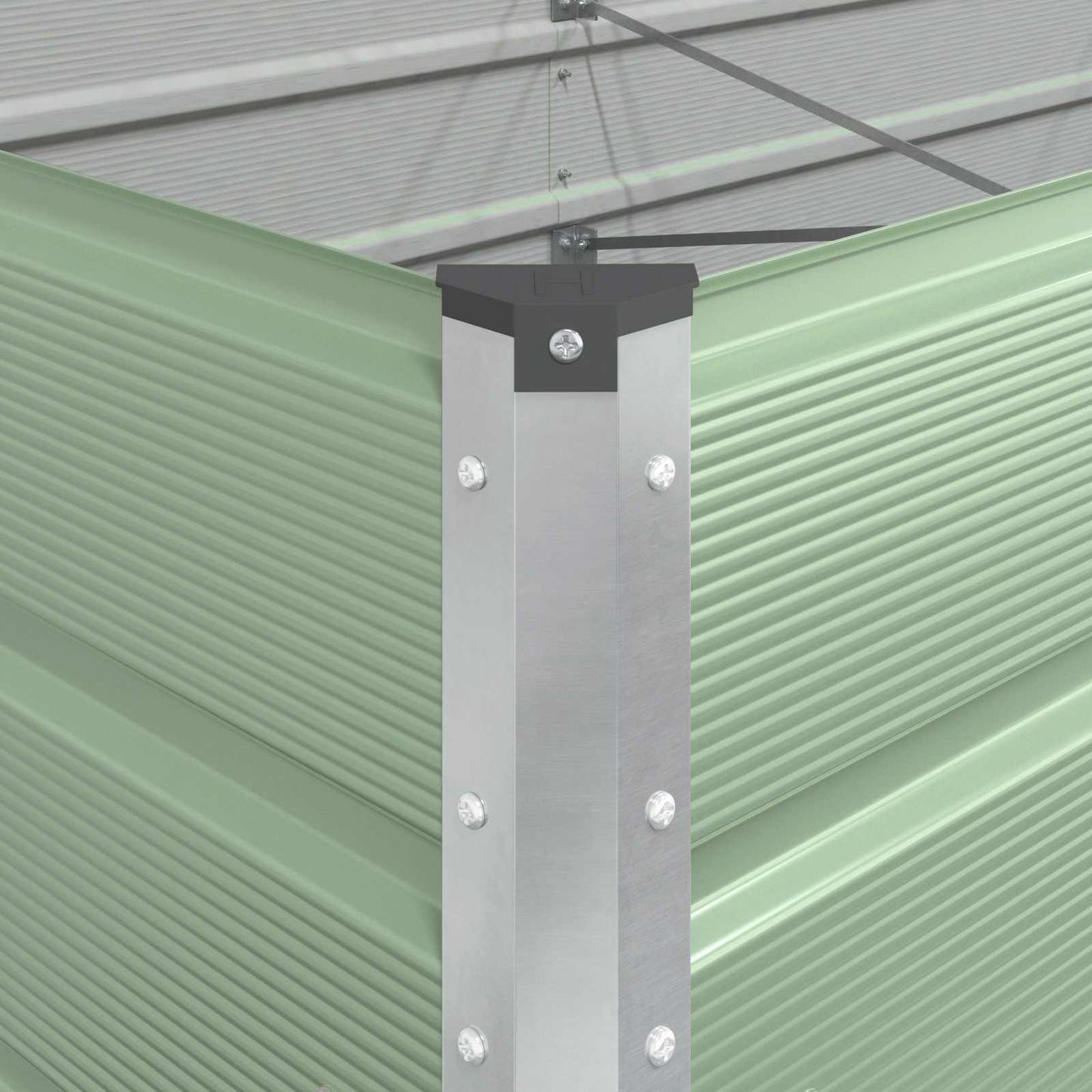 vidaXL Planter Pastel Green 385 x 100 x 75 cm Galvanised Steel