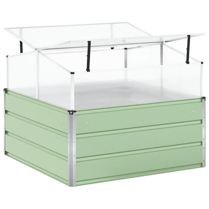 vidaXL Planter Pastel Green 100 x 100 x 77 cm Galvanised Steel