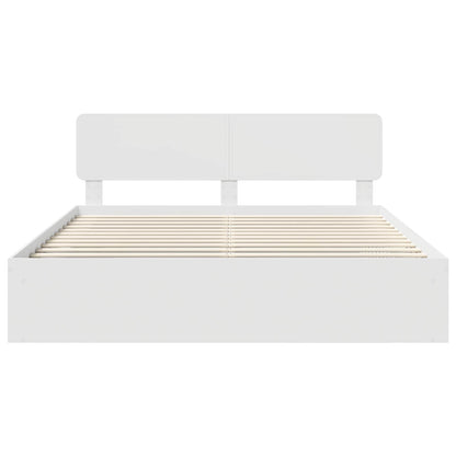 vidaXL Bed Frame with Headboard White 180 x 200 cm Solid Pine Wood