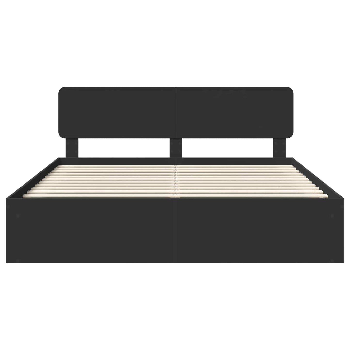 vidaXL Bed Frame with Headboard Black 180 x 200 cm Solid Pine Wood